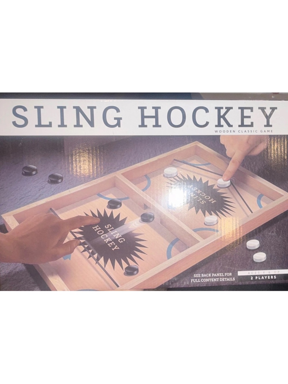 Sling Hockey Table Game - Natural Wood Finish